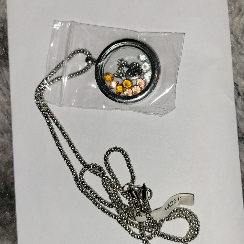 Locket with love charm and necklaces